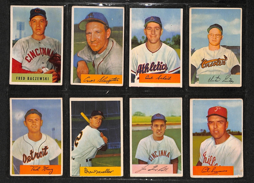 Lot Of 74 1954 Bowman Baseball Cards w. Richie Ashburn